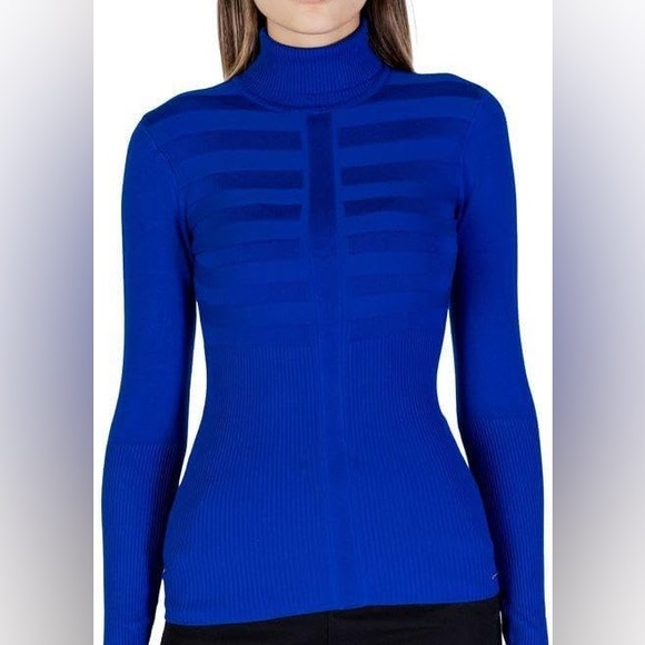 Morgan de Toi Sweaters - Morgan De Toi Top Turtleneck Fitted Long Sleeve Blue Sweater Y2K Small